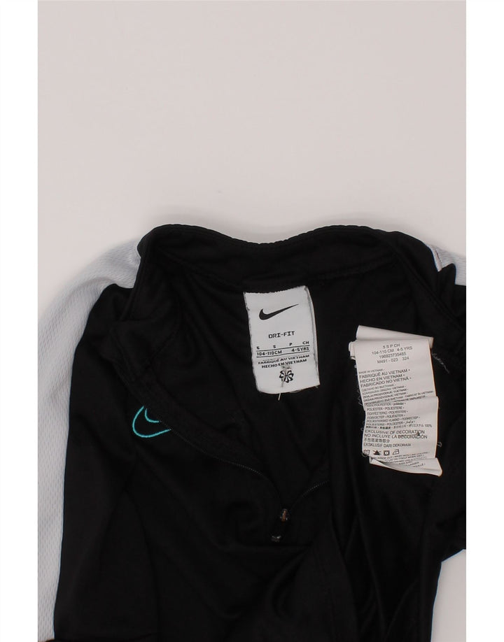 Nike Dri Fit Pullover-Trainingsanzugoberteil für Jungen, 4–5 Jahre, Größe S, Schwarz, Farbblock