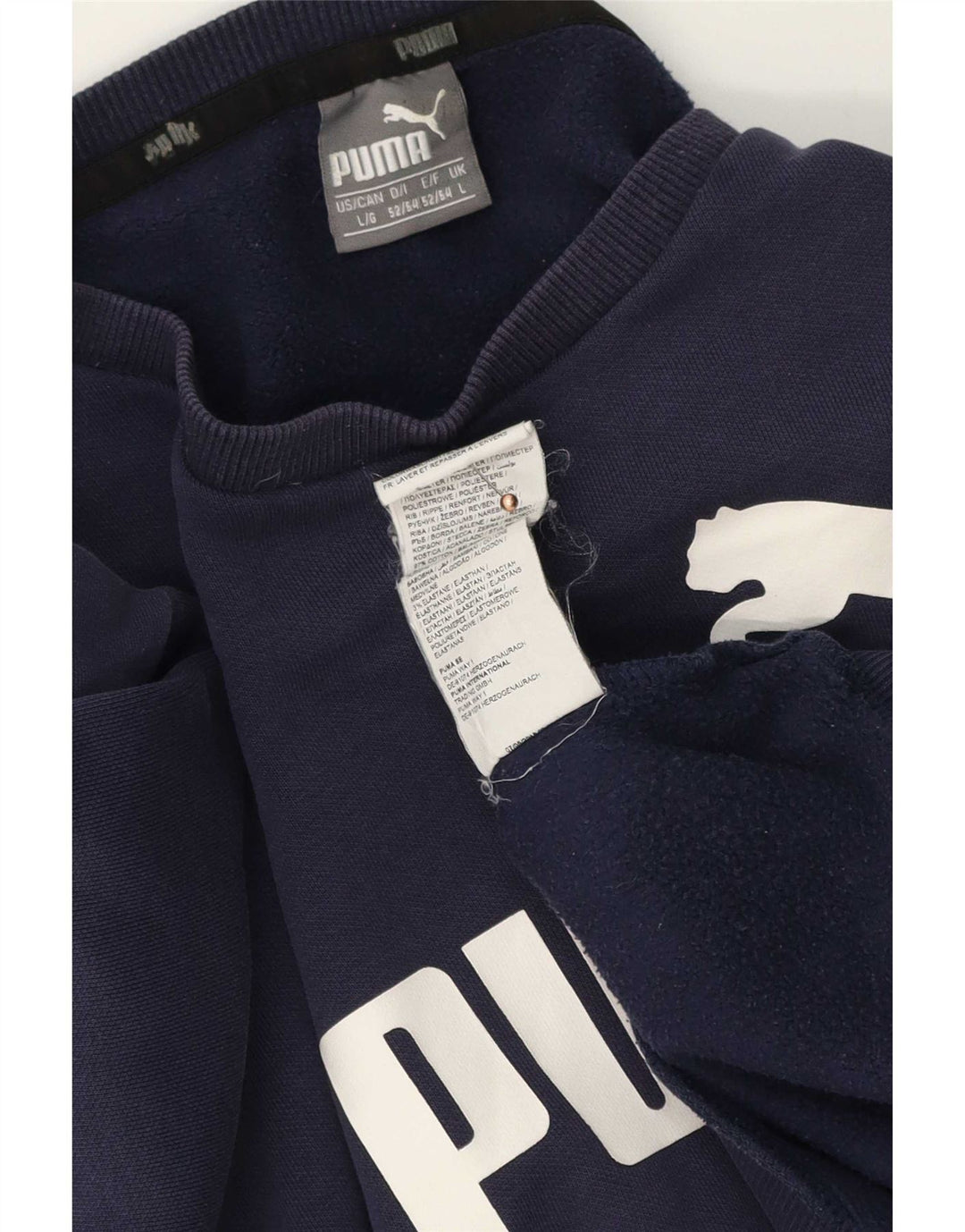 Puma Herren Grafik-Sweatshirt-Pullover, groß, marineblau, Baumwolle