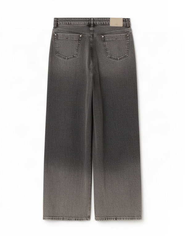 Zara Damen-Jeans mit weitem Bein, EU 36, XS, W26, L26, graue Baumwolle