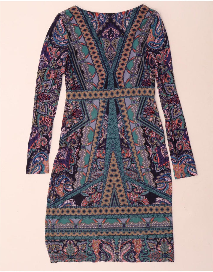 MONSOON Damen-Etuikleid mit langen Ärmeln, Größe M, mehrfarbig, Paisleymuster