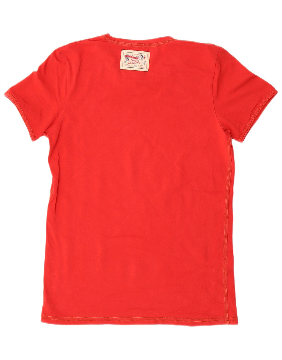 DIESEL Damen T-Shirt Top UK 10 Small Rote Baumwolle