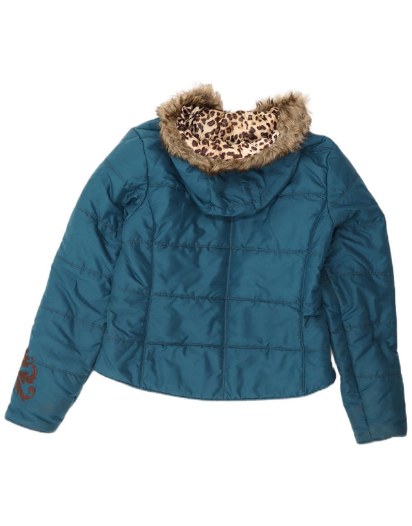 Ariat Wattierte Damenjacke mit Kapuze, UK 14, Mittelblau, Polyester