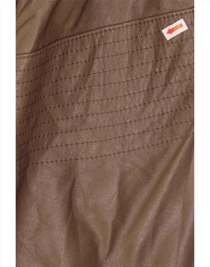 VINTAGE Mens Military Leather Jacket UK 38 Medium Brown Vintage Vintage and Second-Hand Vintage from Messina Hembry 