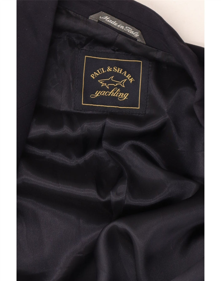 PAUL & SHARK Womens 2 Button Blazer Jacket IT 44 Medium Navy Blue Rayon Vintage Paul & Shark and Second-Hand Paul & Shark from Messina Hembry 