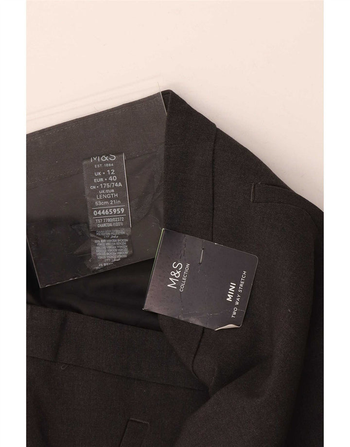 Marks & Spencer Damen Minirock UK 12 Medium W30 Grau Polyester
