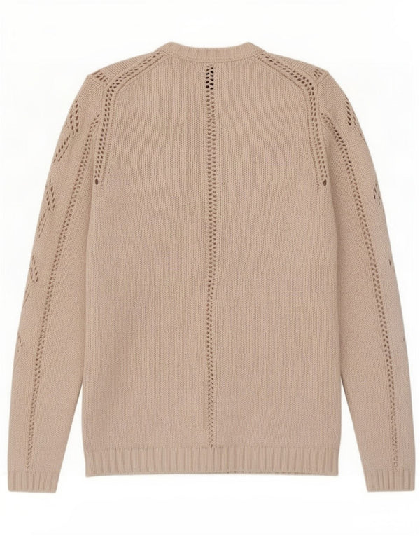 Gap Damen-Cardigan-Pullover UK 10 Small Beige Baumwolle