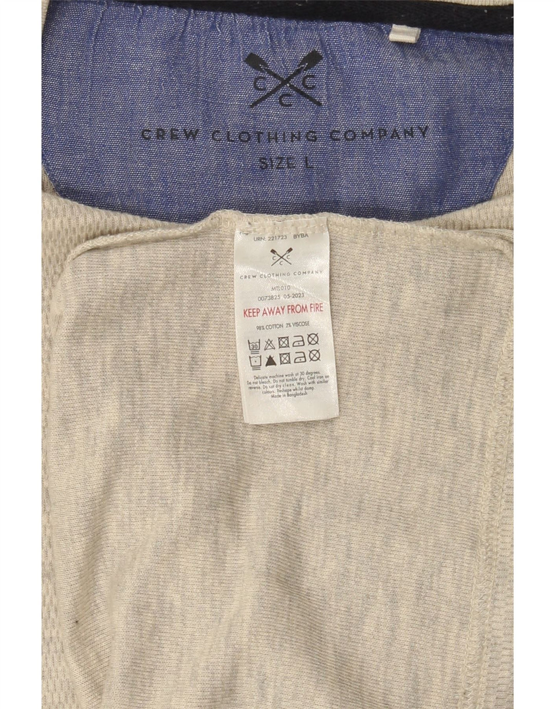 Crew Clothing Herren T-Shirt Top Large Grau Baumwolle