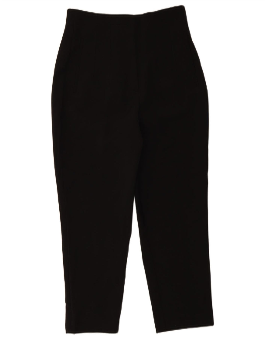 Zara Damen-Hose mit hoher Taille, mittelgroß, W28, L25, schwarzes Polyester