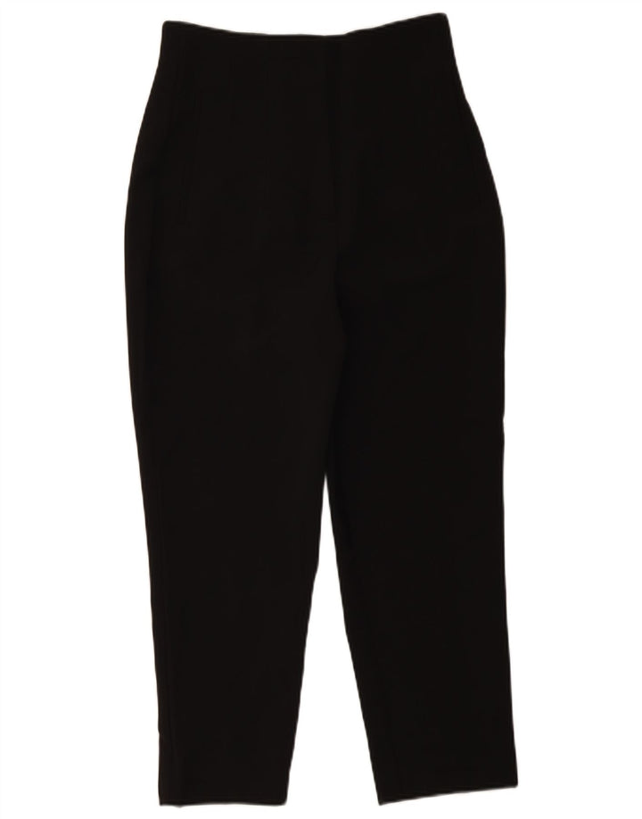 Zara Damen-Hose mit hoher Taille, mittelgroß, W28, L25, schwarzes Polyester