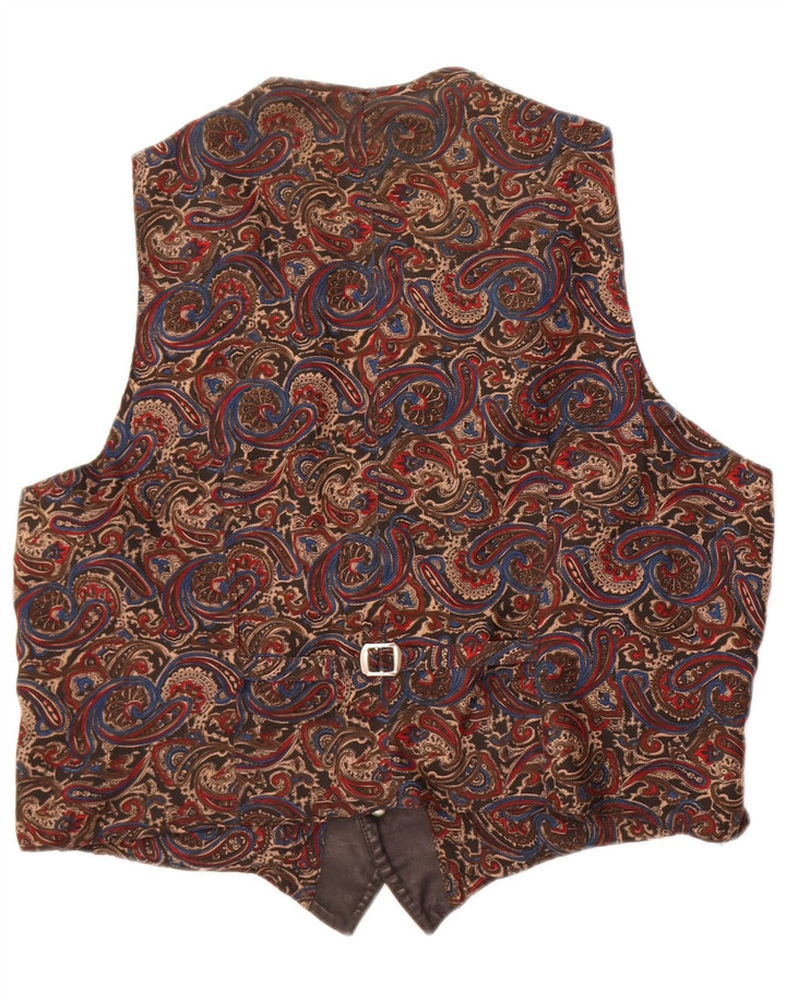 Vintage Herren Lederweste Großes schwarzes Paisley-Leder