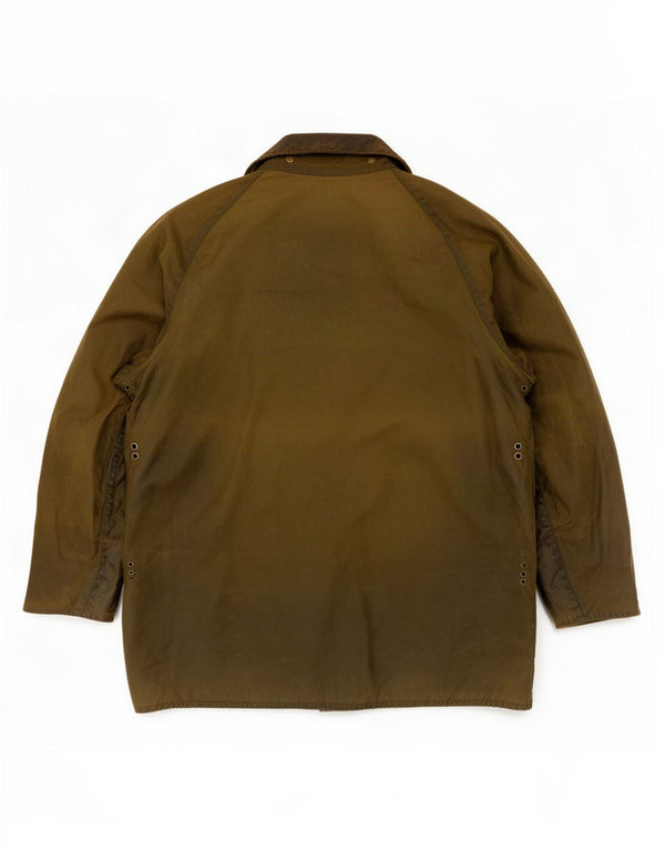 Barbour Mens Beaufort Waxed Cotton Jacket UK 42 Large Khaki
