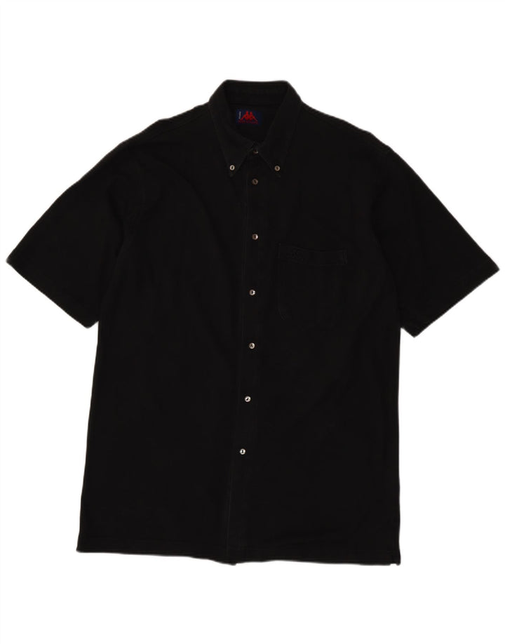 Kappa Herren Kurzarmhemd XL Schwarz Baumwolle