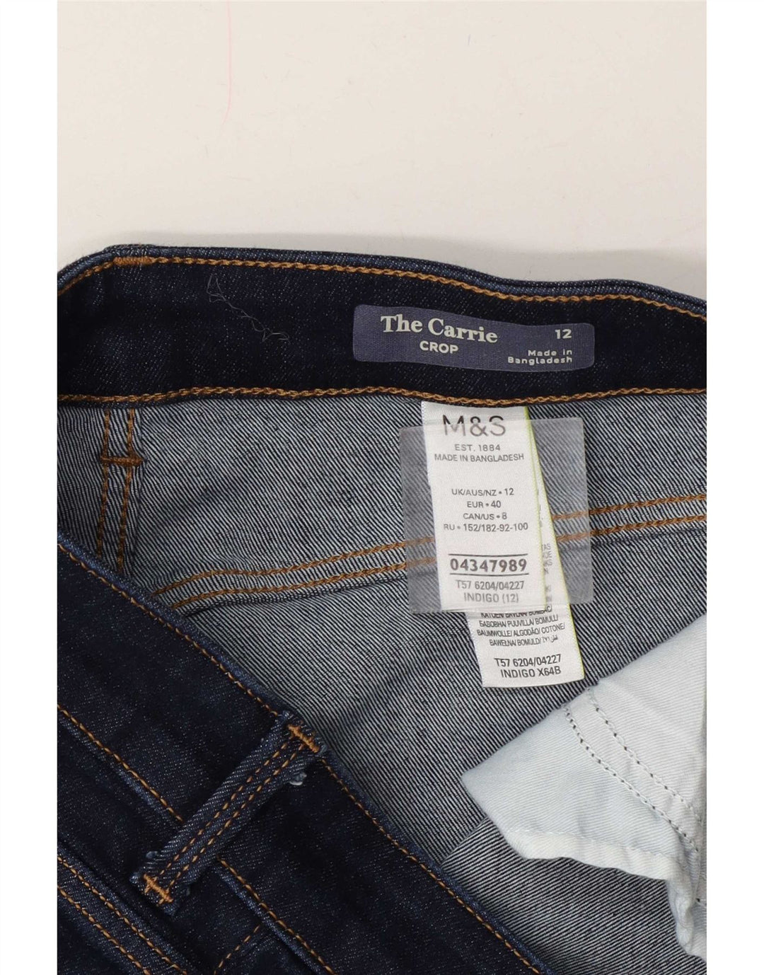 Marks & Spencer Damen-Cropped-Jeans, UK 12, M, W28, L21, Marineblau
