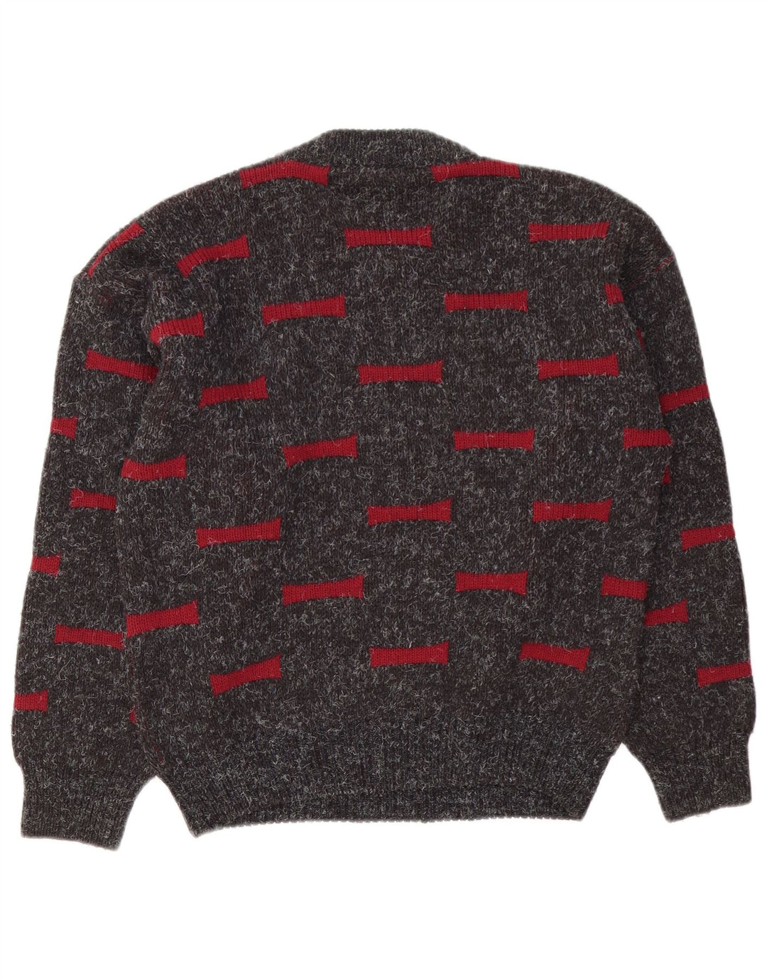 Ciao Herren-Pullover mit Rundhalsausschnitt, mittelgrau, geometrisch