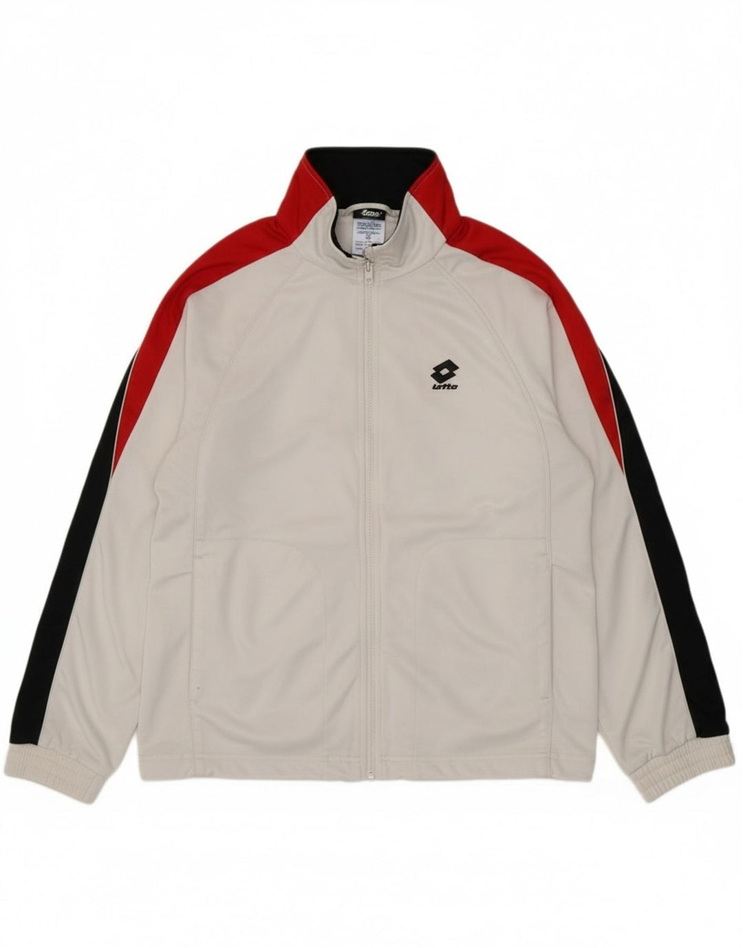 Lotto Herren-Trainingsanzug-Oberteil, Jacke, groß, weißes Farbblock-Polyester