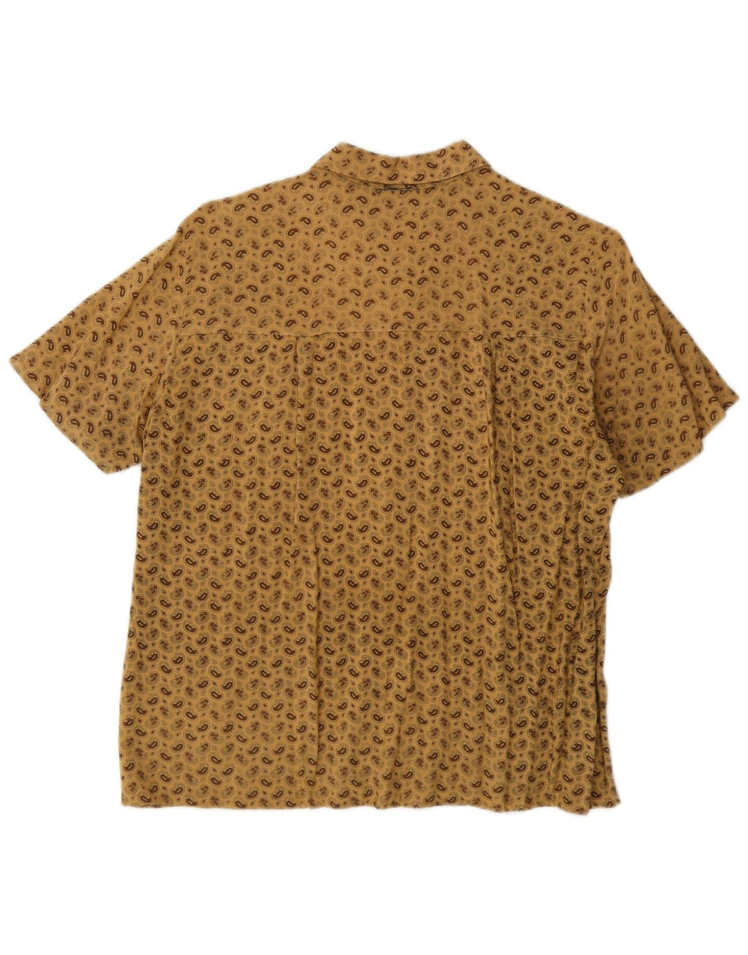 Vintage Herren Kurzarmhemd Mittelbeige Paisley