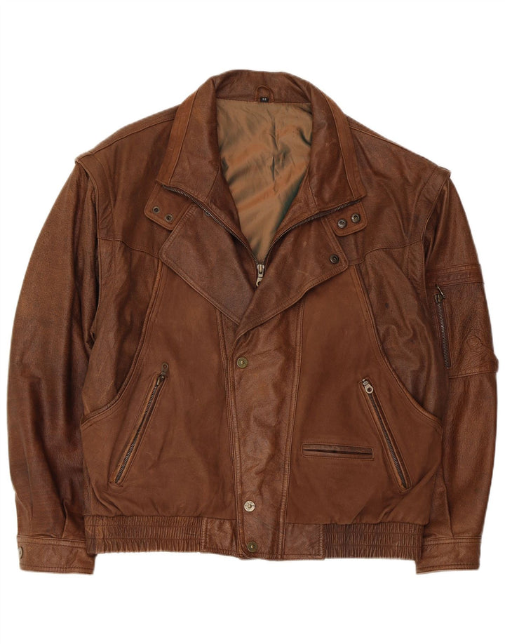 Trapper Herren Lederjacke UK 42 XL Braun