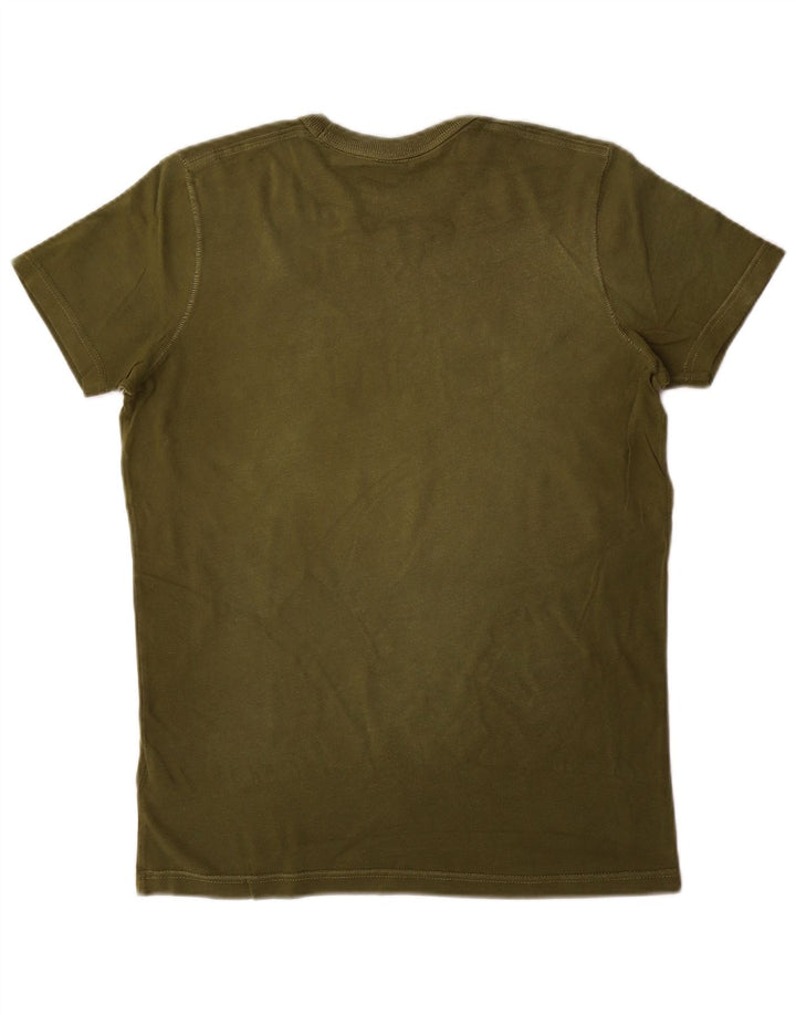 Hollister Herren-T-Shirt mit Grafik, Größe S, Khaki, Baumwolle