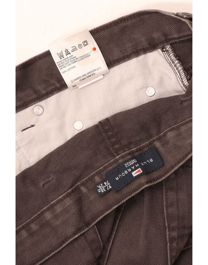 Marks & Spencer Herren Blue Harbor Straight Jeans W38 L29 Graue Baumwolle