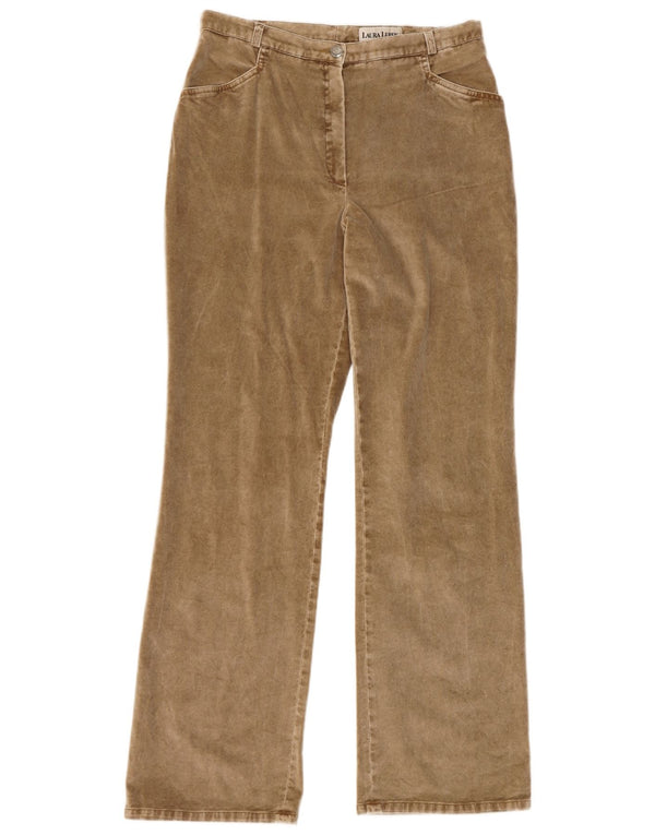 LAURA LEBEK Damen Bootcut Freizeithose UK 16 Large W32 L32 Braun