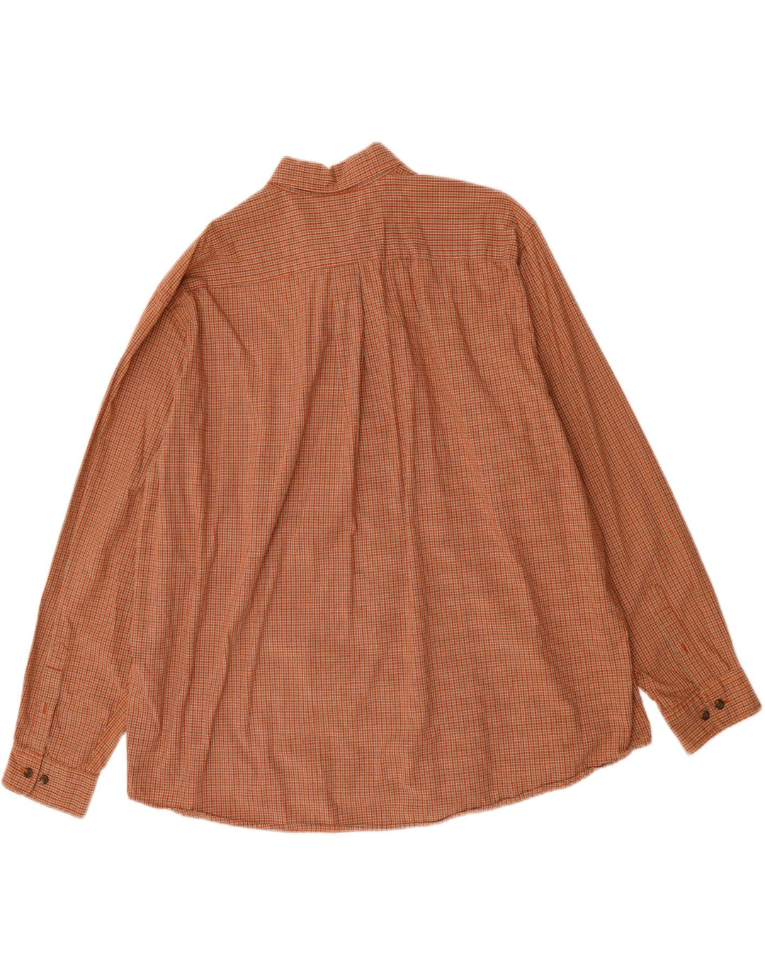EDDIE BAUER Mens Shirt 2XL Orange Check Cotton Vintage Eddie Bauer and Second-Hand Eddie Bauer from Messina Hembry 