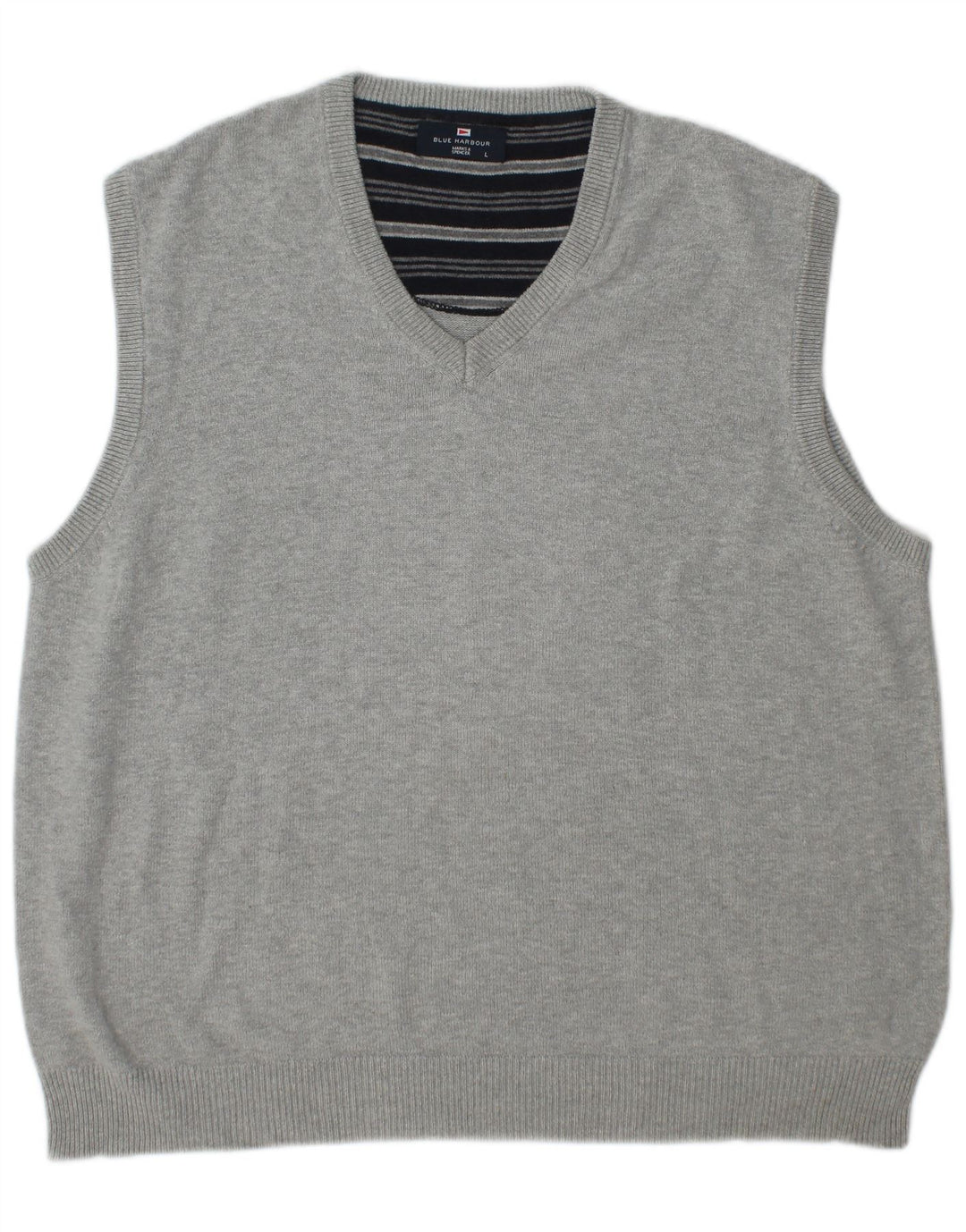 Marks & Spencer Herren-Tanktop „Harbor“ aus blauer Baumwolle, groß, grau