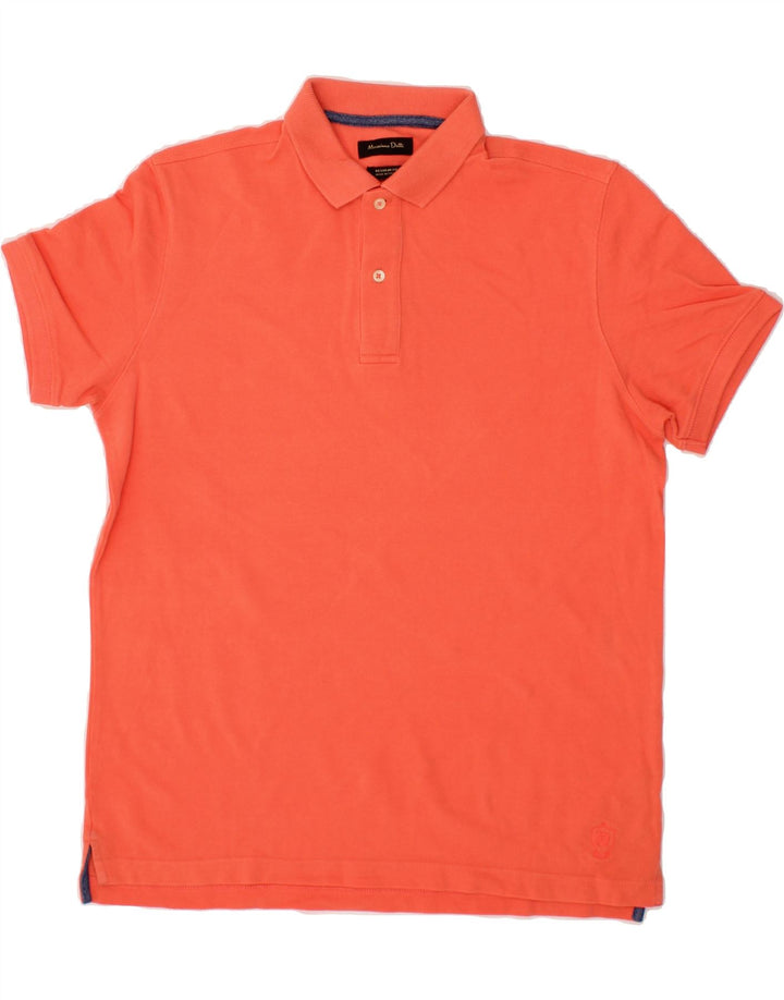 MASSIMO DUTTI Mens Regular Fit Polo Shirt Large Orange Cotton Vintage Massimo Dutti and Second-Hand Massimo Dutti from Messina Hembry 