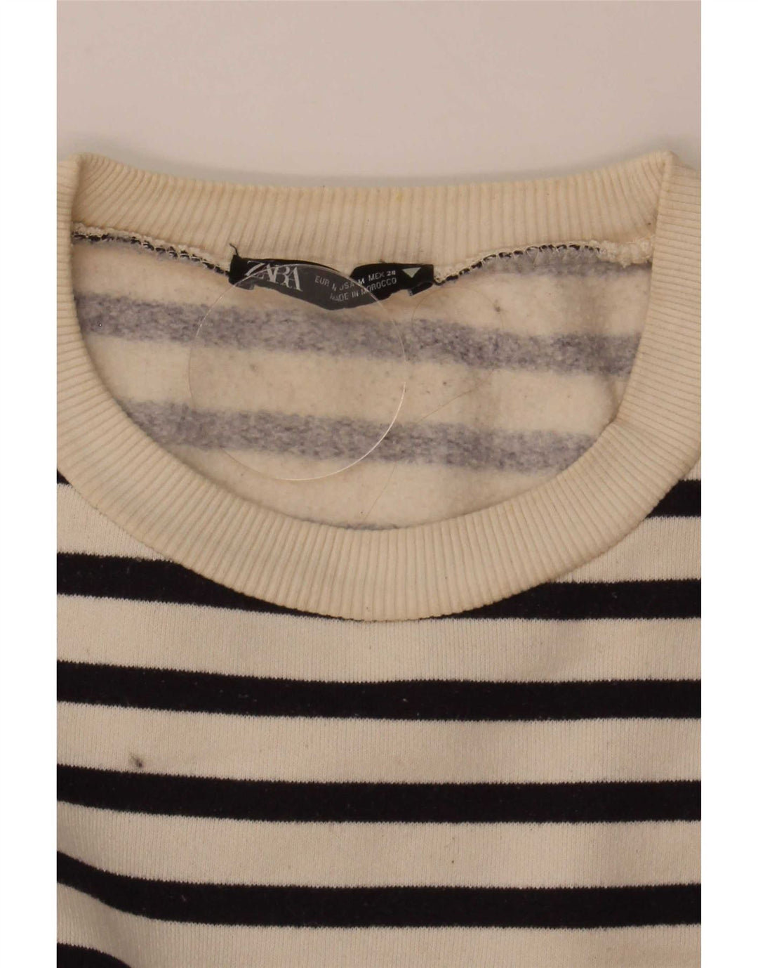 Übergroßer Sweatshirt-Pullover für Damen von Zara, Gr. 14, mittelgrau, gestreift