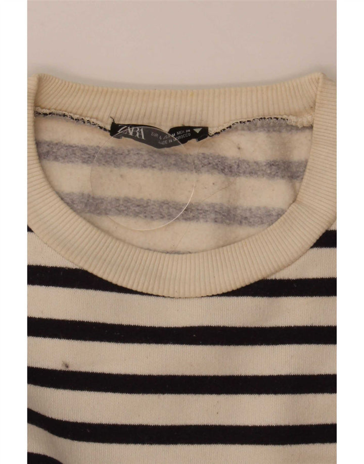 Übergroßer Sweatshirt-Pullover für Damen von Zara, Gr. 14, mittelgrau, gestreift
