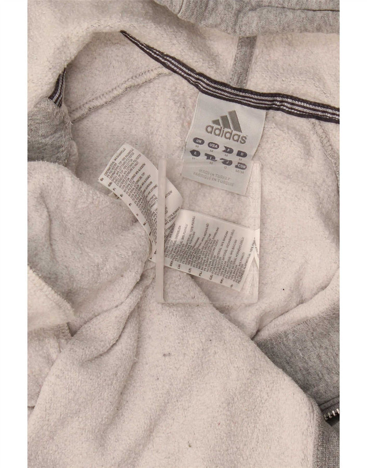 Adidas Herren-Kapuzenpullover mit Reißverschluss, mittelgrau gefleckte Baumwolle