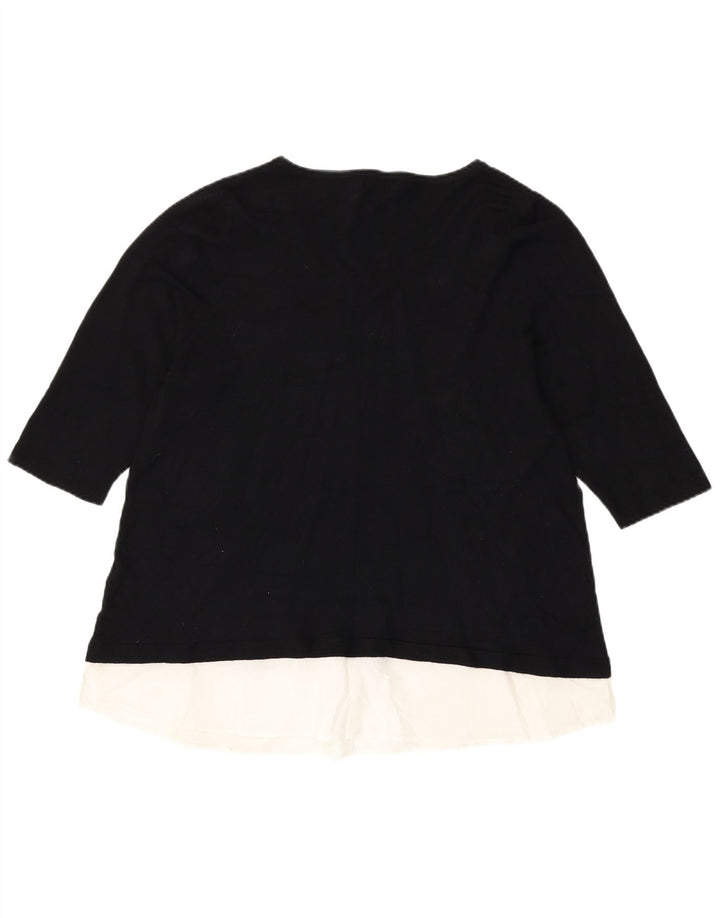 Marks & Spencer Damen Autograph-Blusenoberteil, UK 14, Mittelschwarz, Farbblock