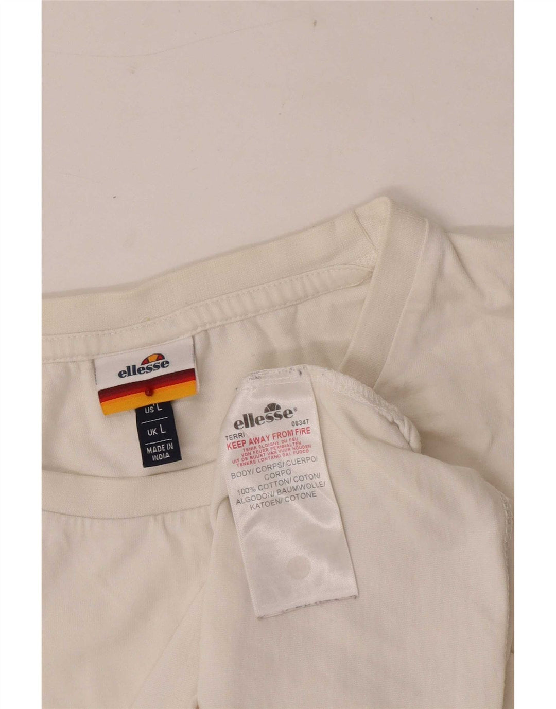 Ellesse Herren-Top mit Grafik, groß, aus weißer Baumwolle