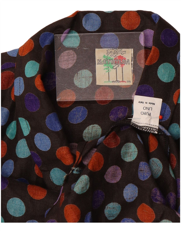 Vintage Damen Übergroßes Pullovershirt IT 48 XL Mehrfarbig gepunktet