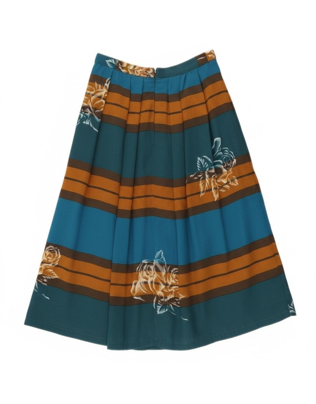 Vintage Damen Faltenrock in A-Linie W24 XS Mehrfarbig gestreift