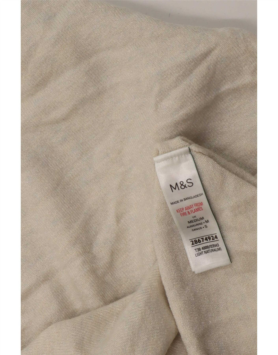 Marks & Spencer Damen Kurzarm-Sweatshirt-Pullover UK 14 Mittelbeige