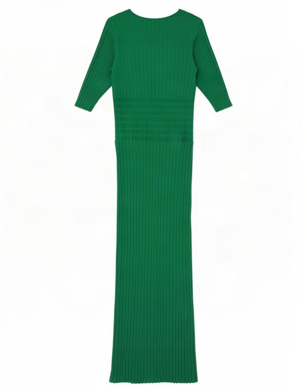 Zara Damen-Maxikleid mit kurzen Ärmeln, Größe S, Grün, Viskose