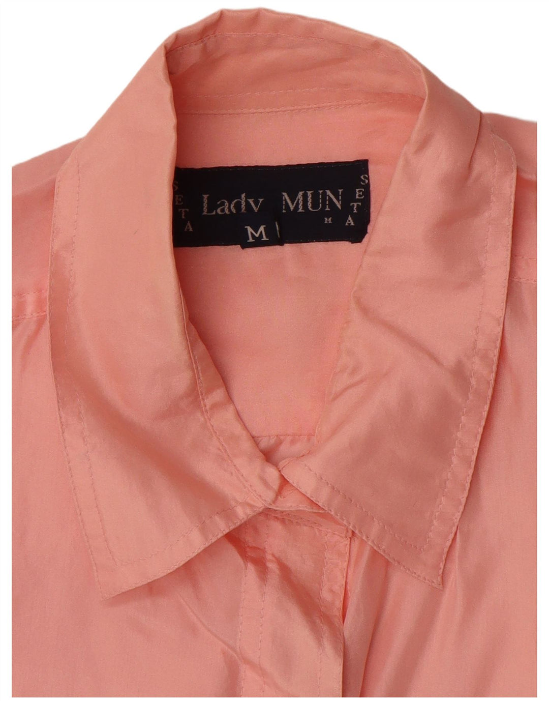 Vintage Damen Übergroßes Hemd UK 14 Mittelrosa Seide