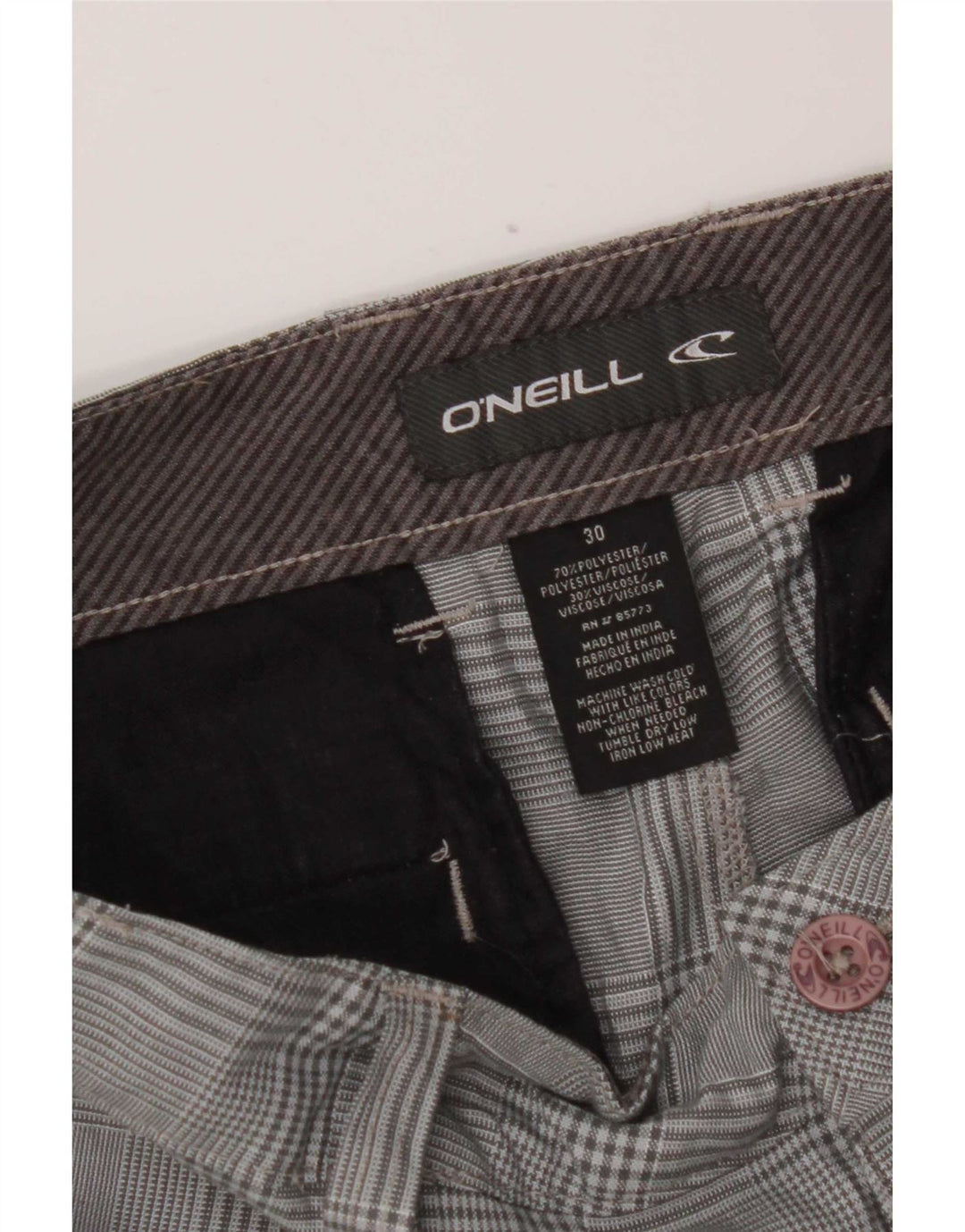 O'Neill Damen Chinoshorts W30 mittelgrau kariertes Polyester