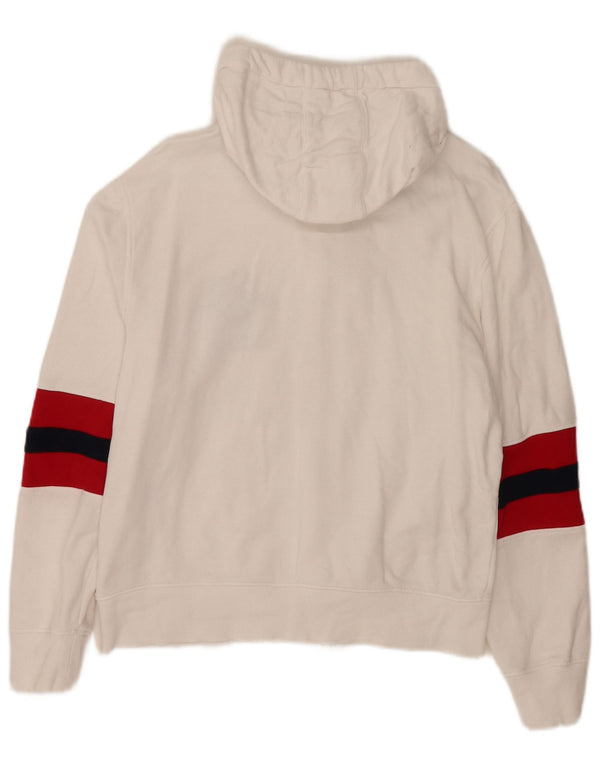 U.S. Polo Assn. Damen-Kapuzenpullover mit Reißverschluss, UK 14, Mittelweiß, Farbblock
