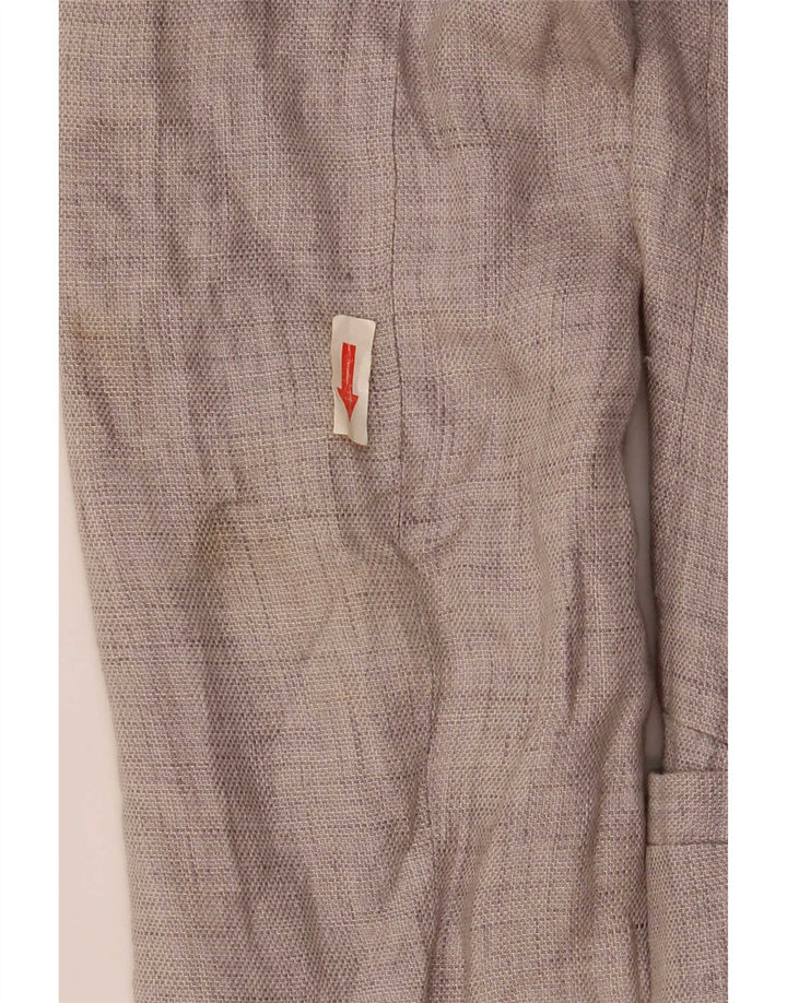 Zara Damen 1-Knopf-Blazerjacke UK 6 XS Graues Leinen