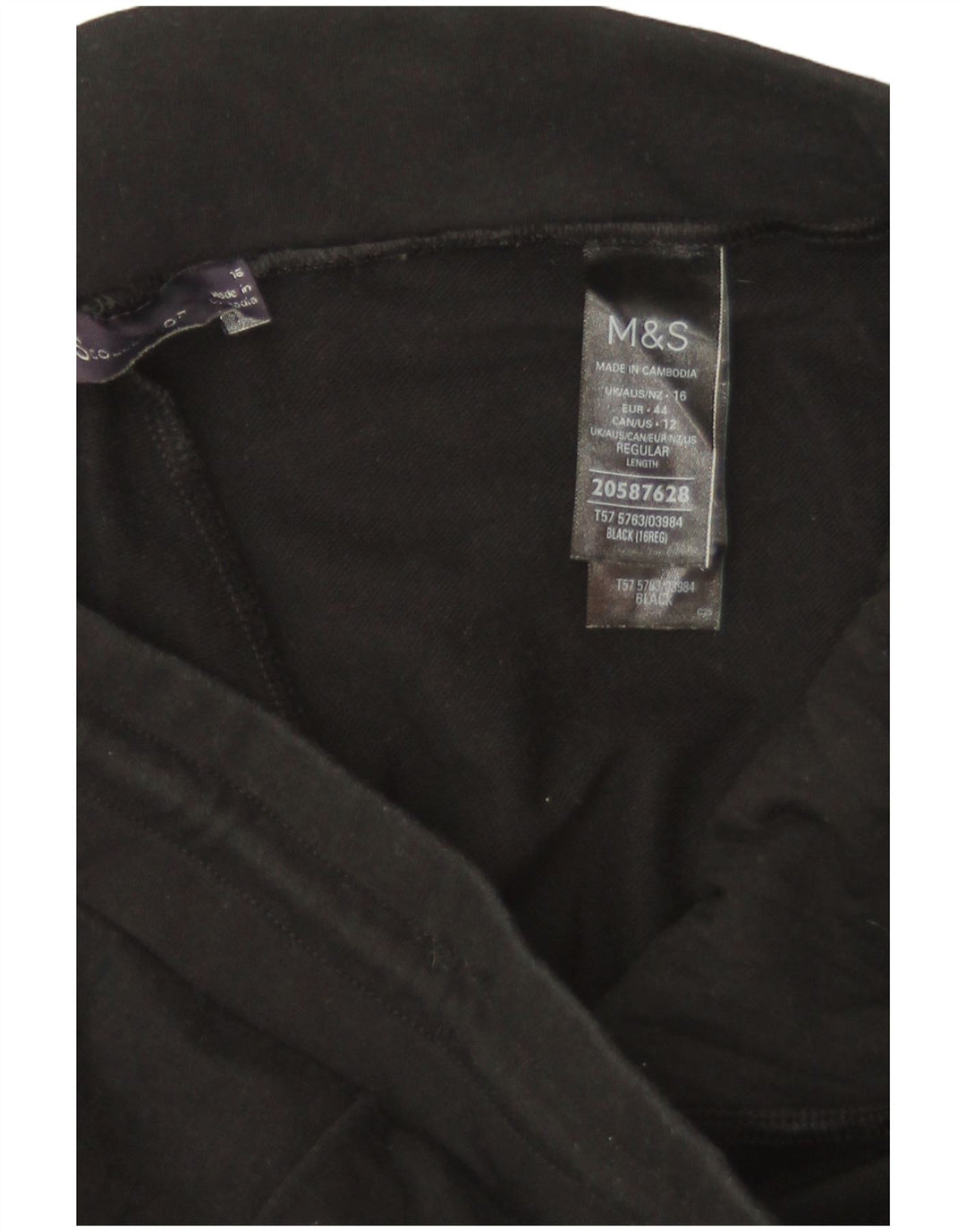 Marks & Spencer Damen-Trainingshose, UK-Größe 44, Größe L, Schwarz, Baumwolle