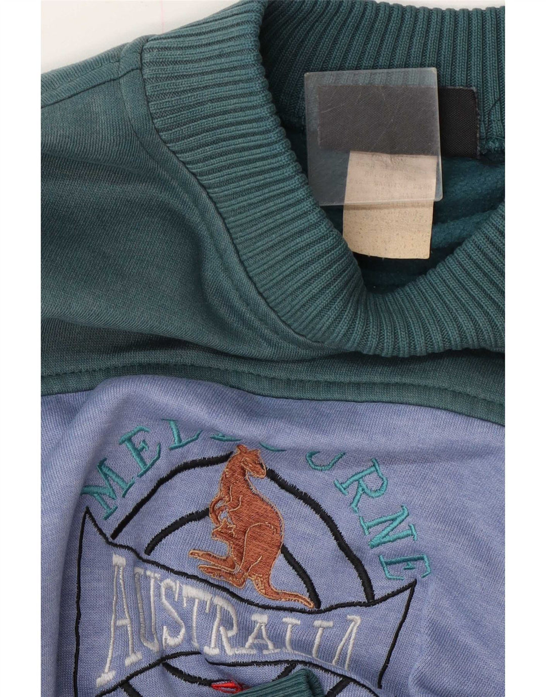 Vintage Herren Grafik Sweatshirt Pullover XL Grün Colourblock Polyester
