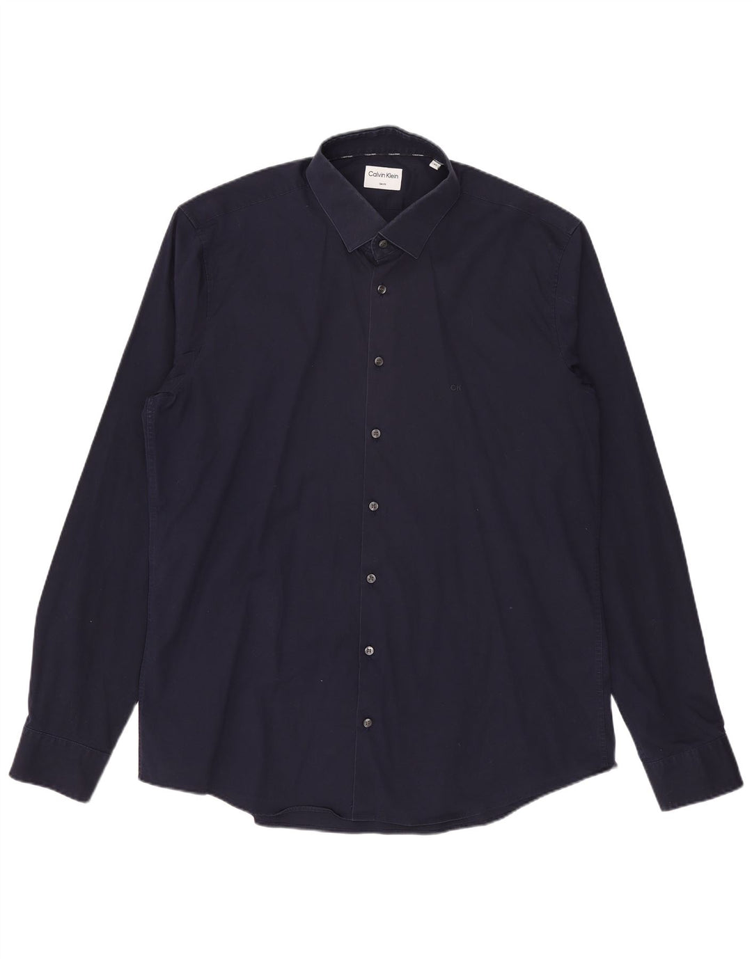 Calvin Klein Herren-Slim-Fit-Hemd, Größe 43, groß, Marineblau