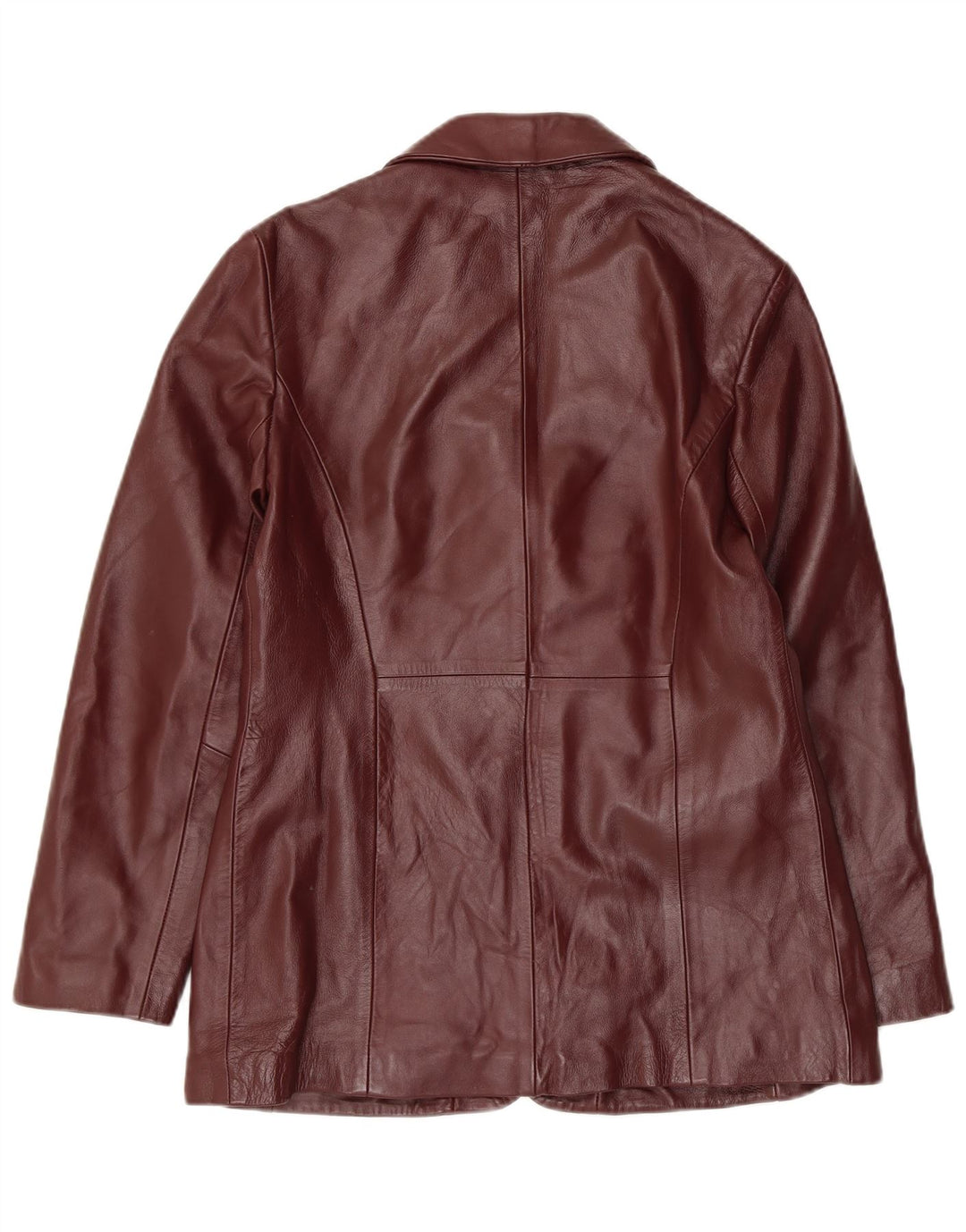 Helium Damen-Blazerjacke aus Leder mit 3 Knöpfen, UK 12, mittelbraunes Leder