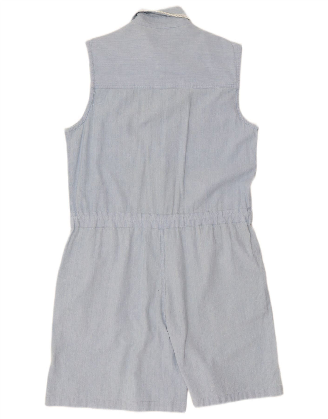 Vintage Damen Ärmelloser Playsuit UK 16 Large Blau