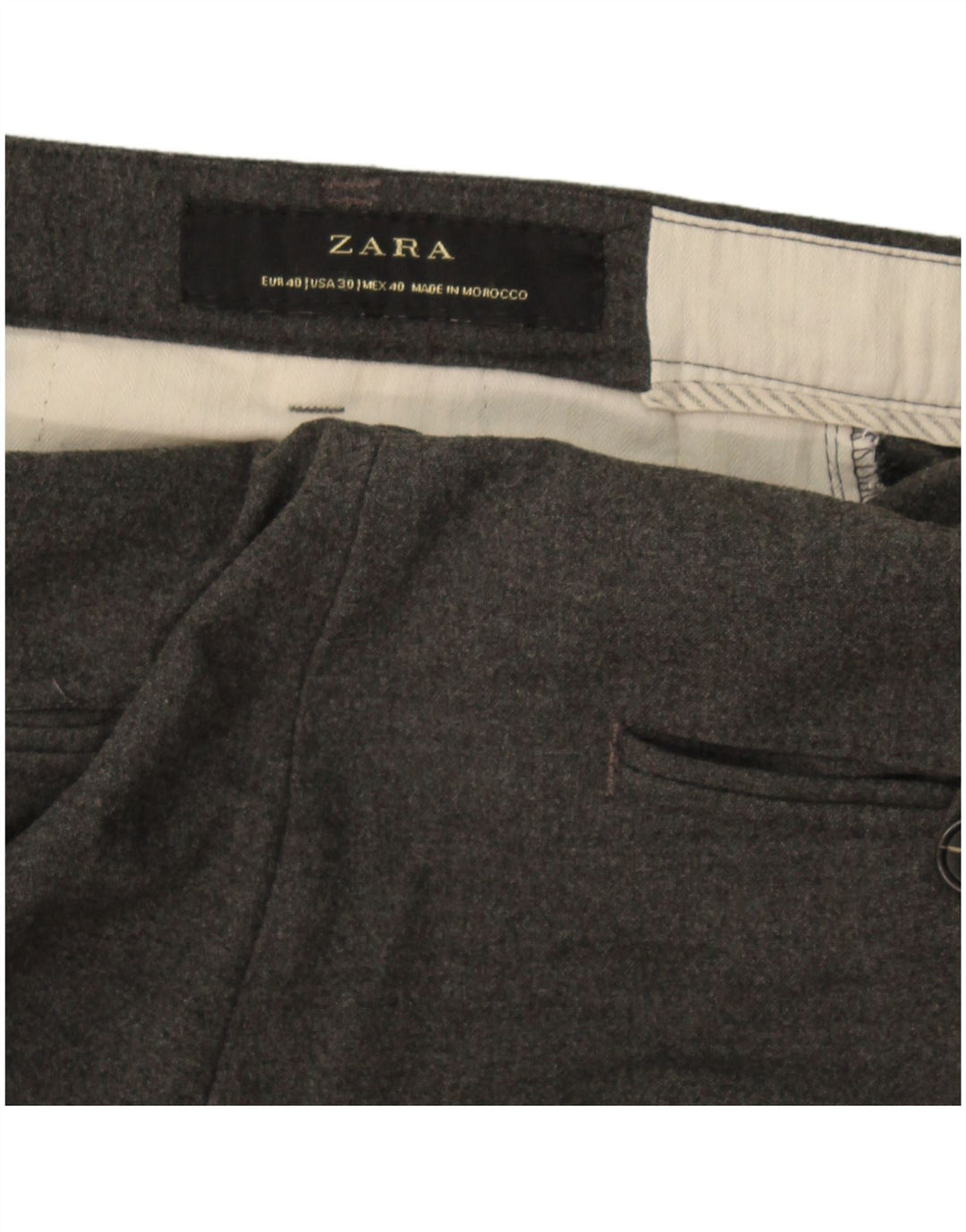 Zara Slim Chino-Hose für Herren, EU 40, M, W30, L29, Grau meliert