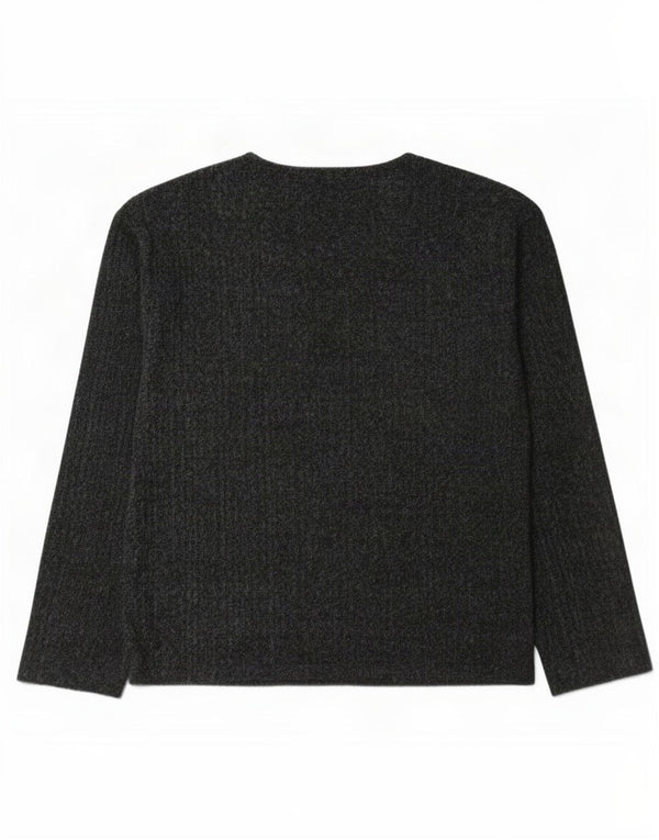 Zara Damen Übergroßes Top Langarm UK 10 Small Grau