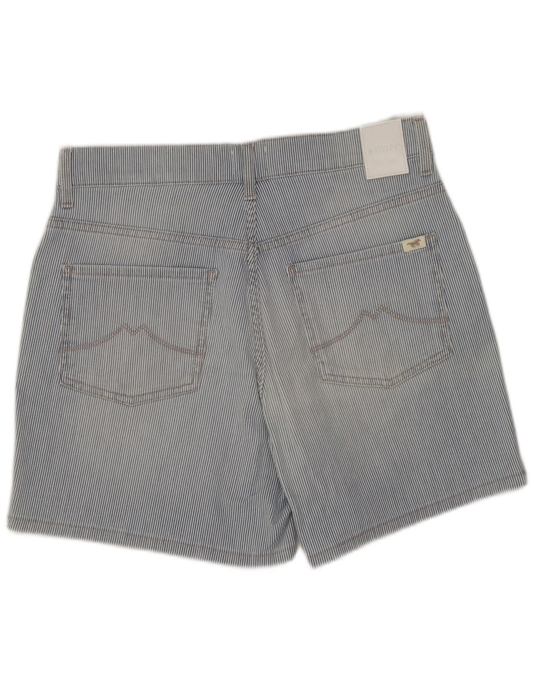 Mustang Womens Casual Shorts W27 Kleine blaue Nadelstreifen-Baumwolle