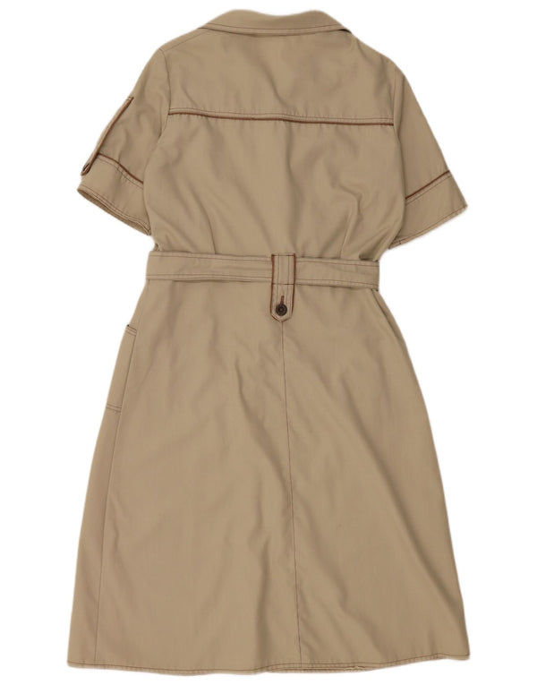 VINTAGE Damen Hemdkleid UK 12 Mittelgrau