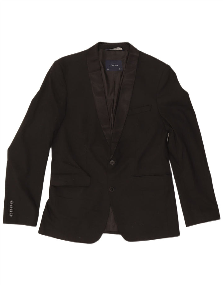 Zara Herren 2-Knopf-Blazerjacke EU 50 Mittelschwarz
